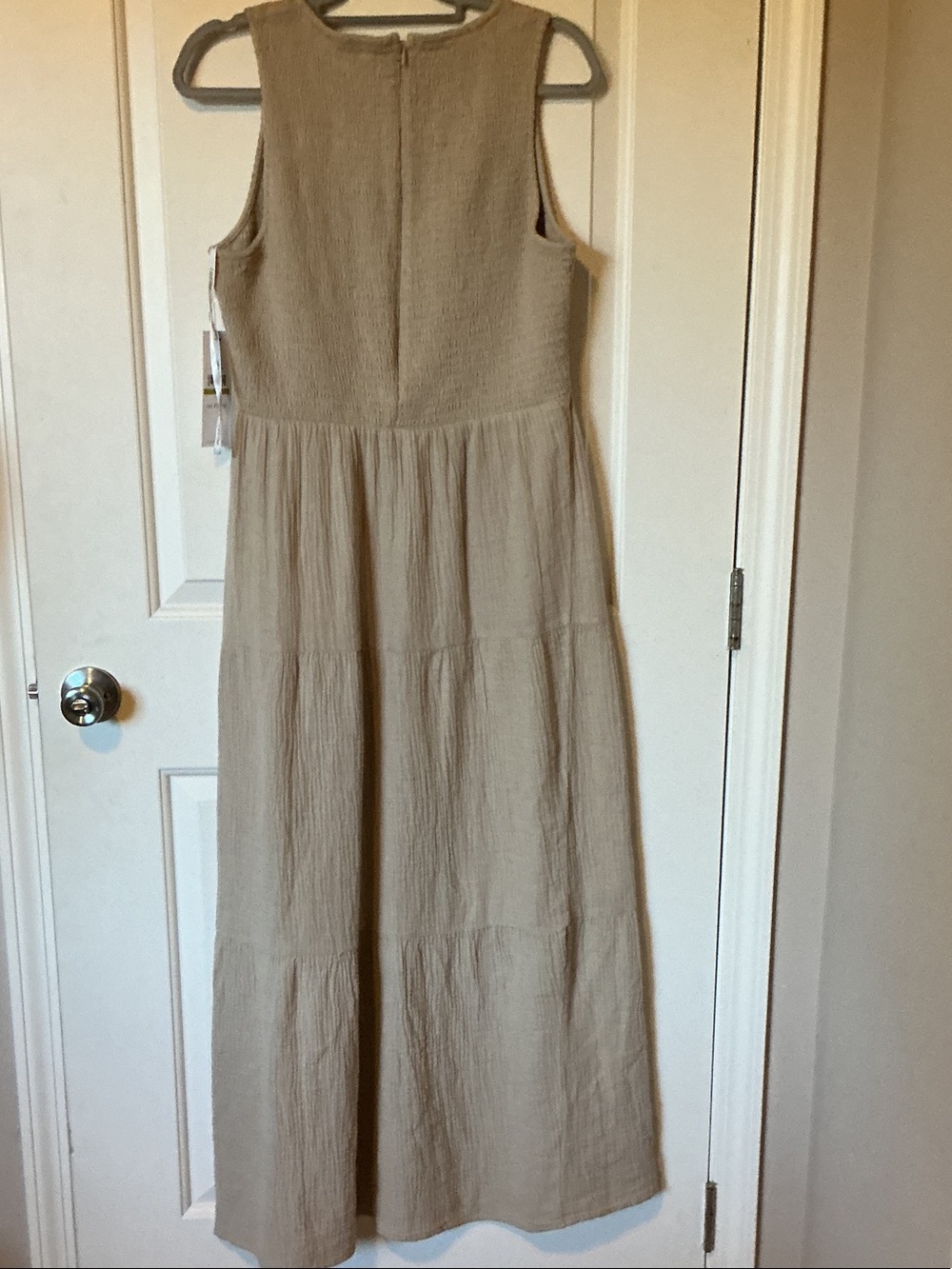 Calvin Klein Sleeveless Maxi Dress in Beige - Picture 8 of 8